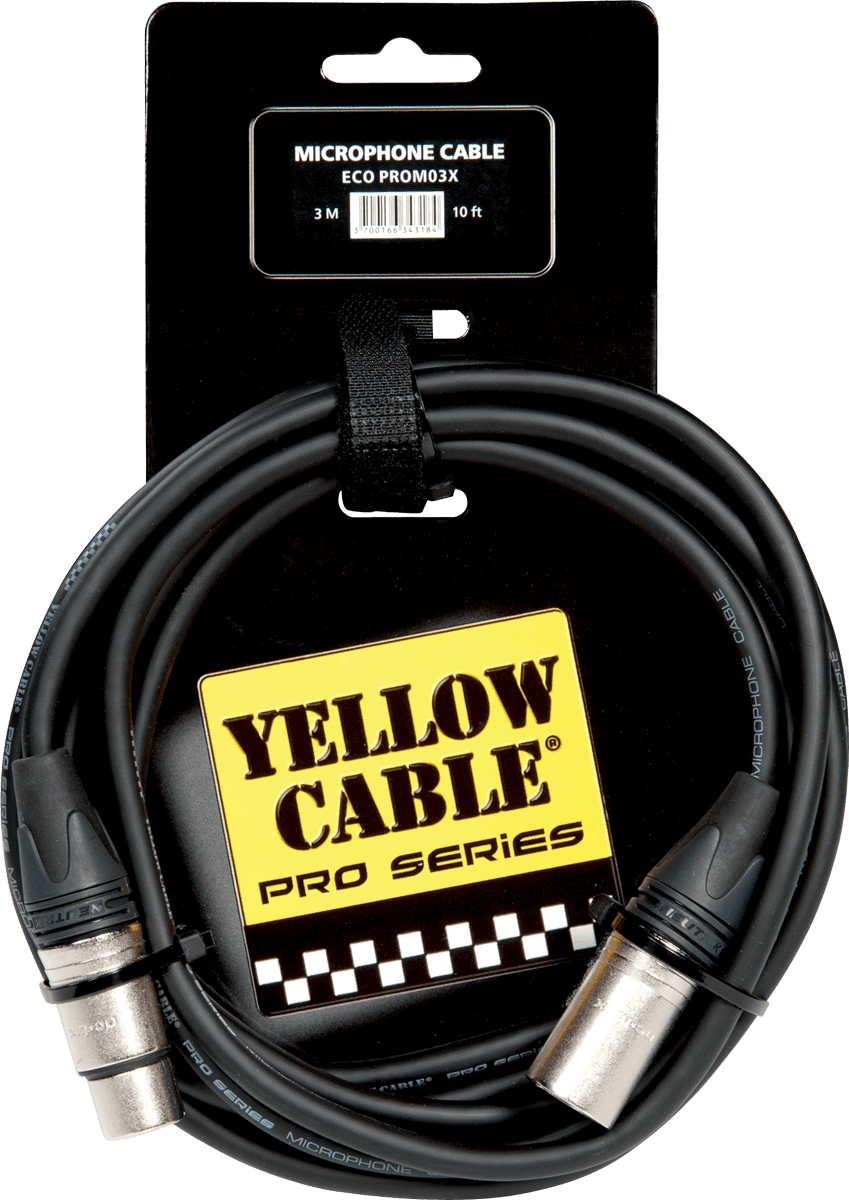 Yellow Cable PROM03X Mikrofonkabel med Neutrik XLR MALE/FEMALE 3M