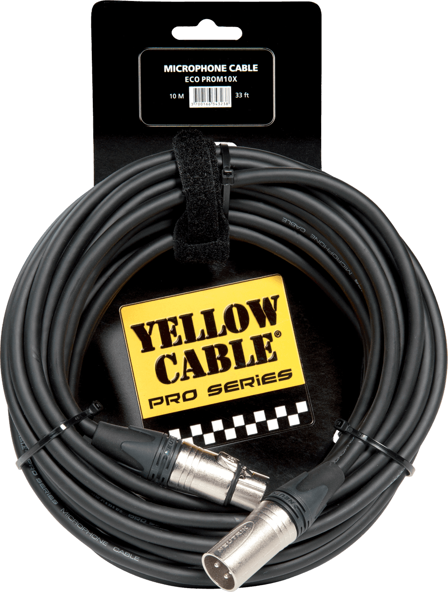 YELLOW CABLE MIKROFONKABEL PROM10X NEUTRIK XLR MALE/XLR FEMALE 30FT/10M