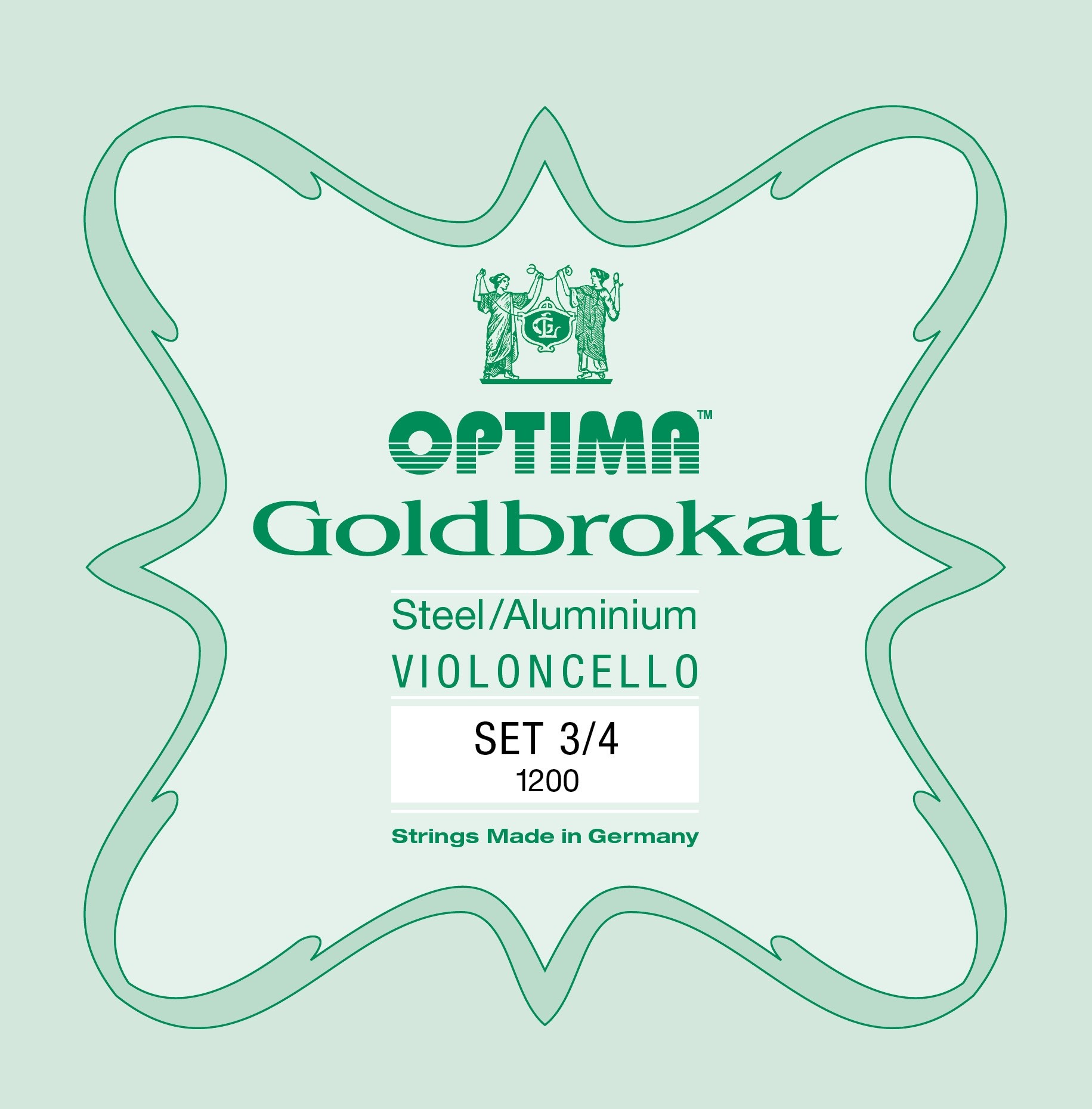 OPTIMA G.1200.3.4 Goldbrokat Cello Set 3/4