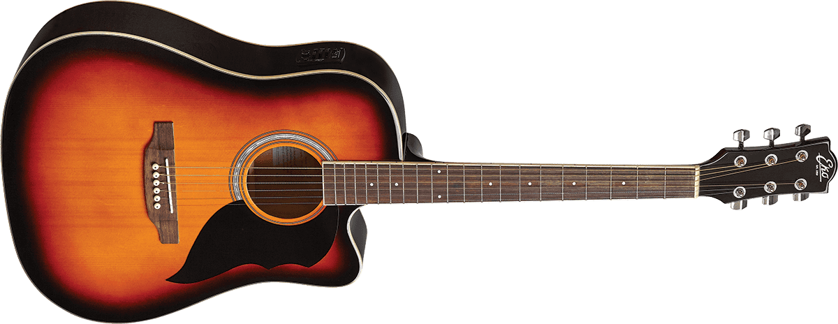 Eko Ranger VI Dreadnought Cutaway Brown Sunburst med mikrofonsystem