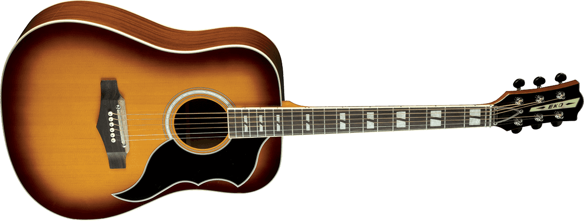 Eko RANGERVR6-EQ-HB Vintage Reissue Dreadnought, Fishman Sonitone, Honey Burst