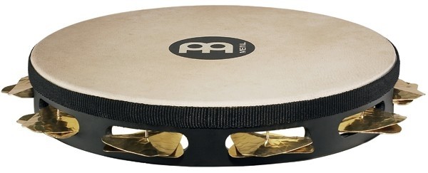 Meinl STAH-1-B-BK Wood Tamburin m/Skinn, Dry, Brass, Enkel