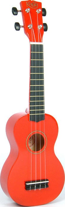 Korala UKS-30-RD soprano ukulele with guitar machine heads, with bag, red