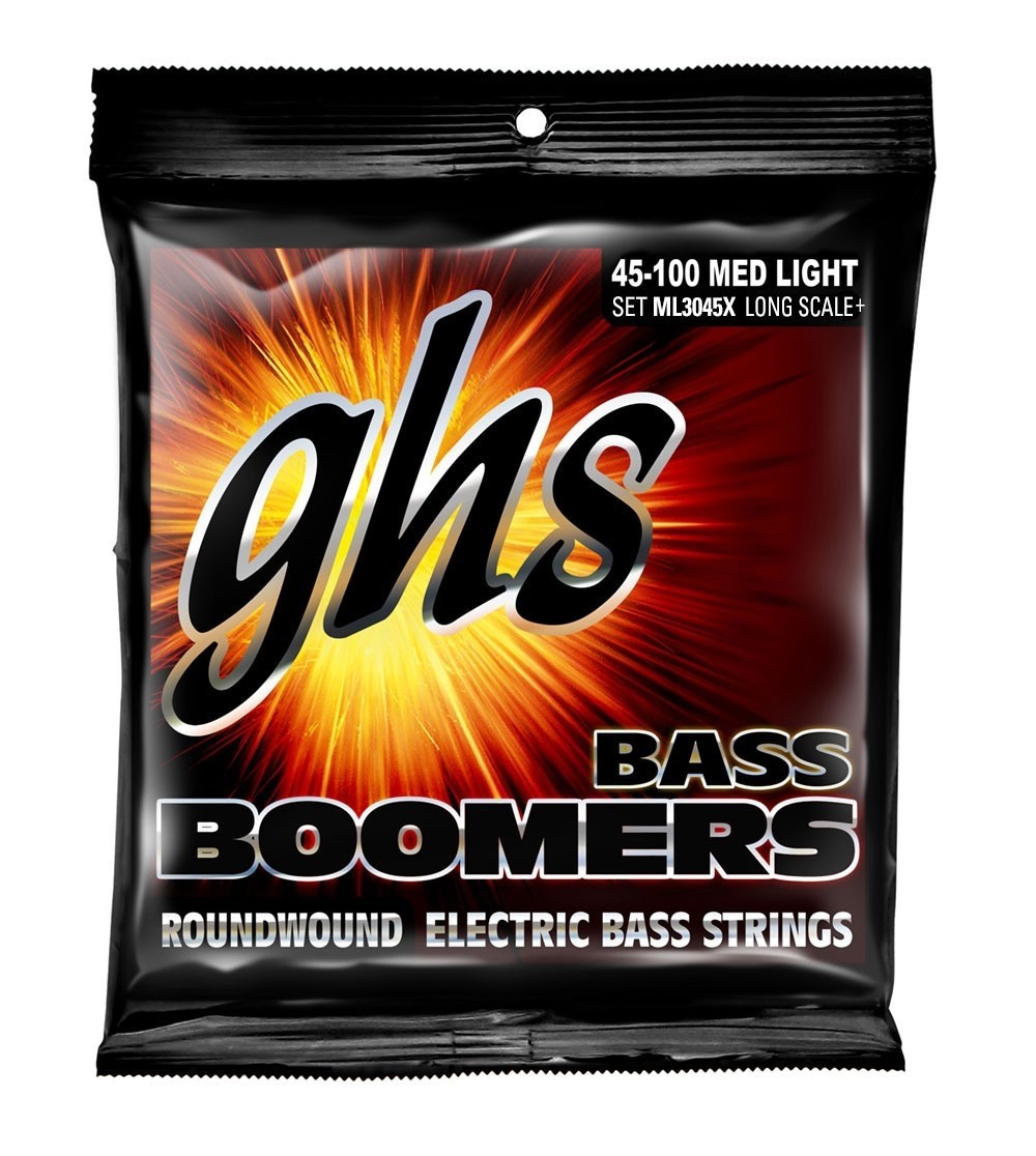 GHS ML3045X Bass Boomers LONG+ Medium Light DYB45X-DYB100X Strengesett til elektrisk bass