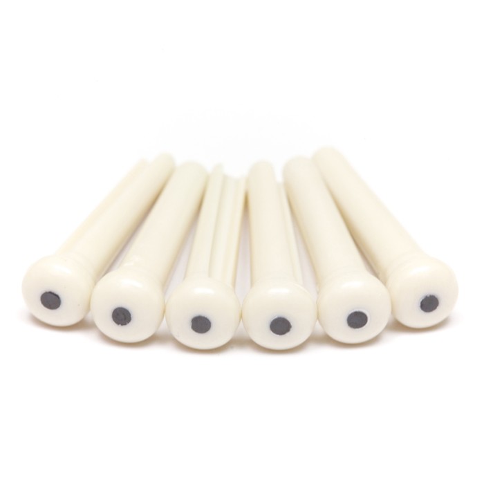 Graph Tech PP-1122-00 TUSQ Traditional Style Bridge Pins 2mm White / Black Dot (6 Pcs) 