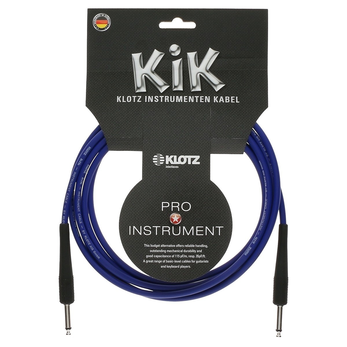 Klotz KIK3 Gitarkabel - 3m - Blå