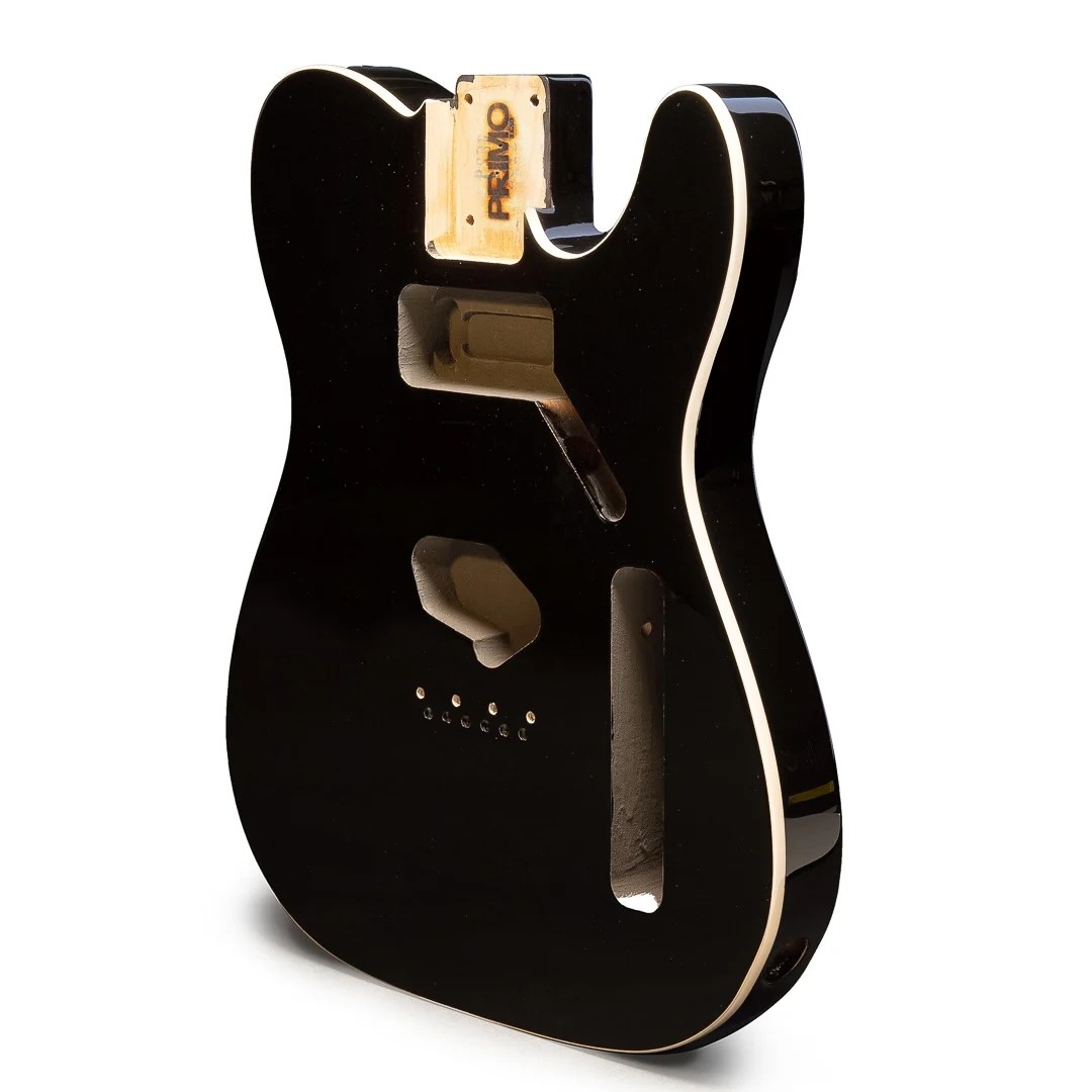 Allparts PTBF-BN-BW - PRiMO Replacement Tele Body - Black Onyx w/ White Binding
