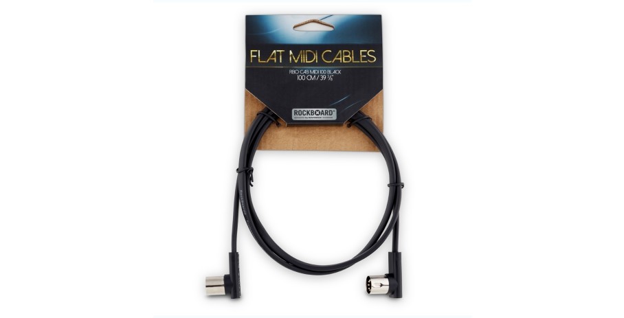 RockBoard Flat MIDI Cable - Black, 100 cm / 39 3/8"