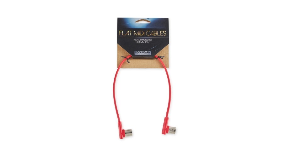 RockBoard Flat MIDI Cable - Red, 30 cm / 11 13/16"
