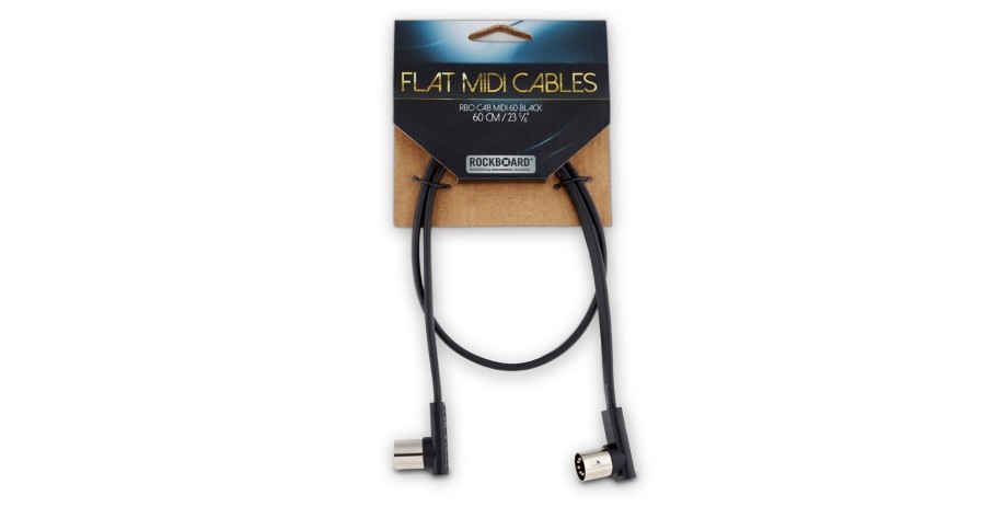 RockBoard Flat MIDI Cable - Black, 60 cm / 23 5/8"