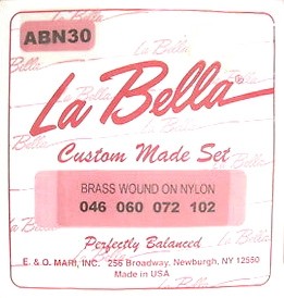 LaBella ABN30 Brass Wound on Nylon Set 46-102 4-String Electric Bass Strings