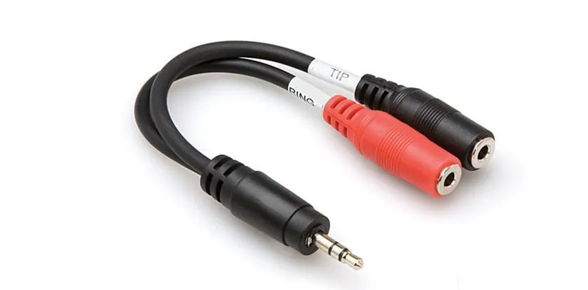 Hosa Y-cab Stereo minijack /2x minijack F tip ring
