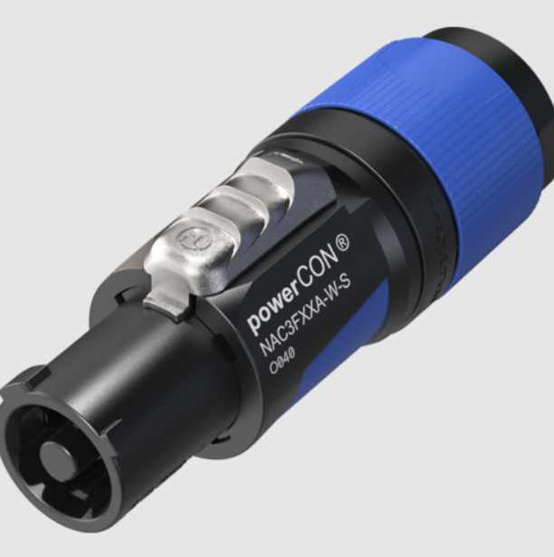 Neutrik Powercon NAC3FXXA-W-S til kabel inlet 6-12mm blå