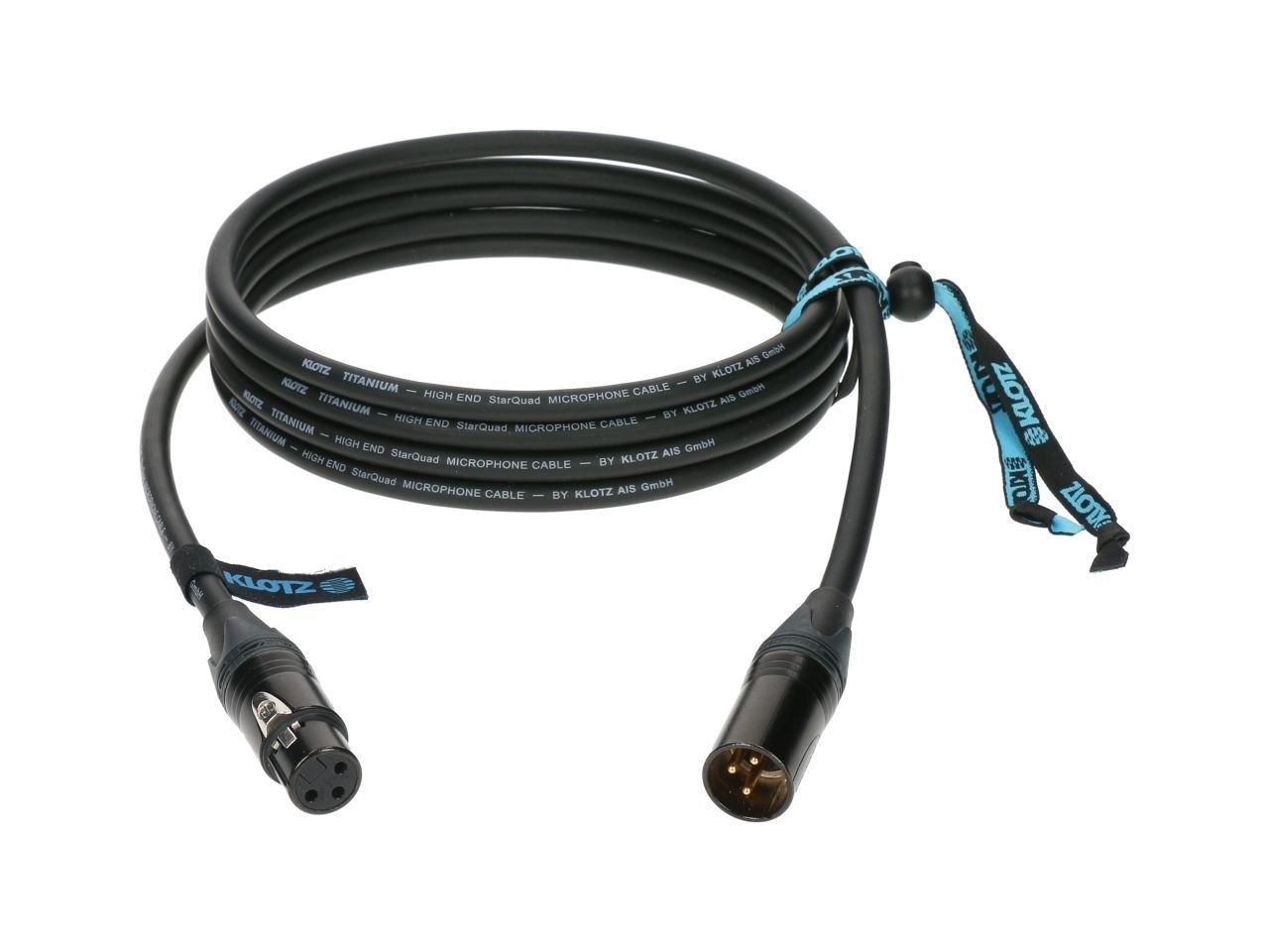 Klotz TI-M0100 TITANIUM supreme StarQuad mic cable 1m