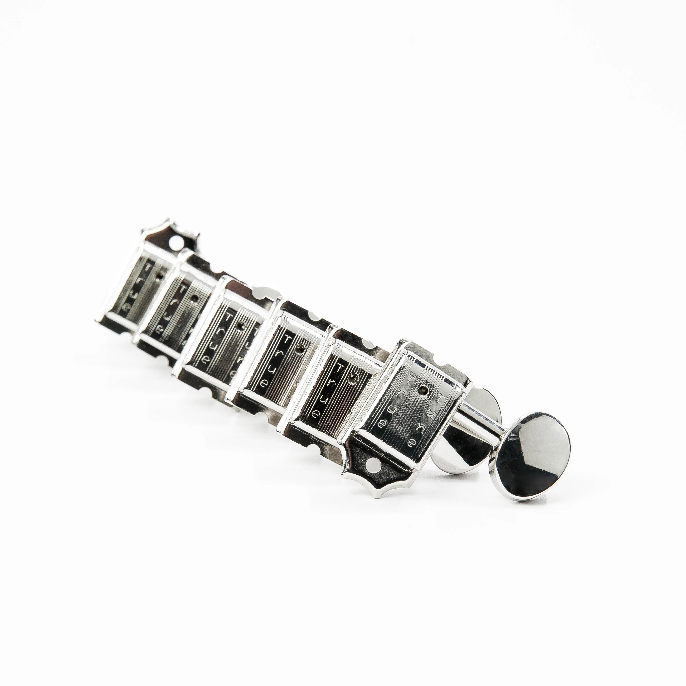 Allparts TK-0892-001 True Tune 6-In-Line Vintage Style Keys, Nickel (set of 6)