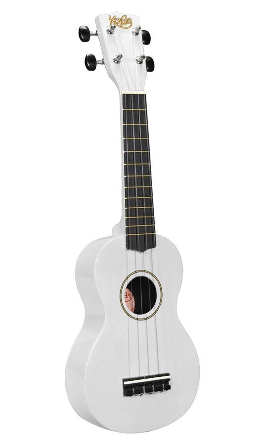 Korala UKS-30-WH soprano ukulele with guitar machine heads, with bag, white