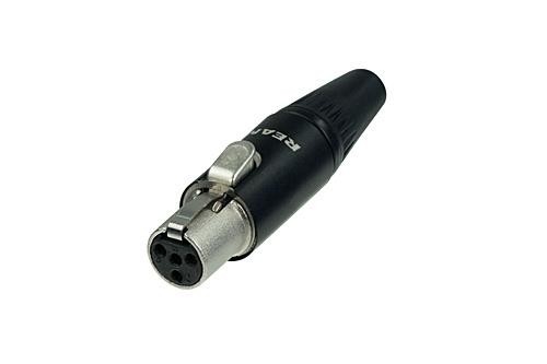 Neutrik REAN RT4FC-B Tiny XLR TA4F plugg hun sort/gull