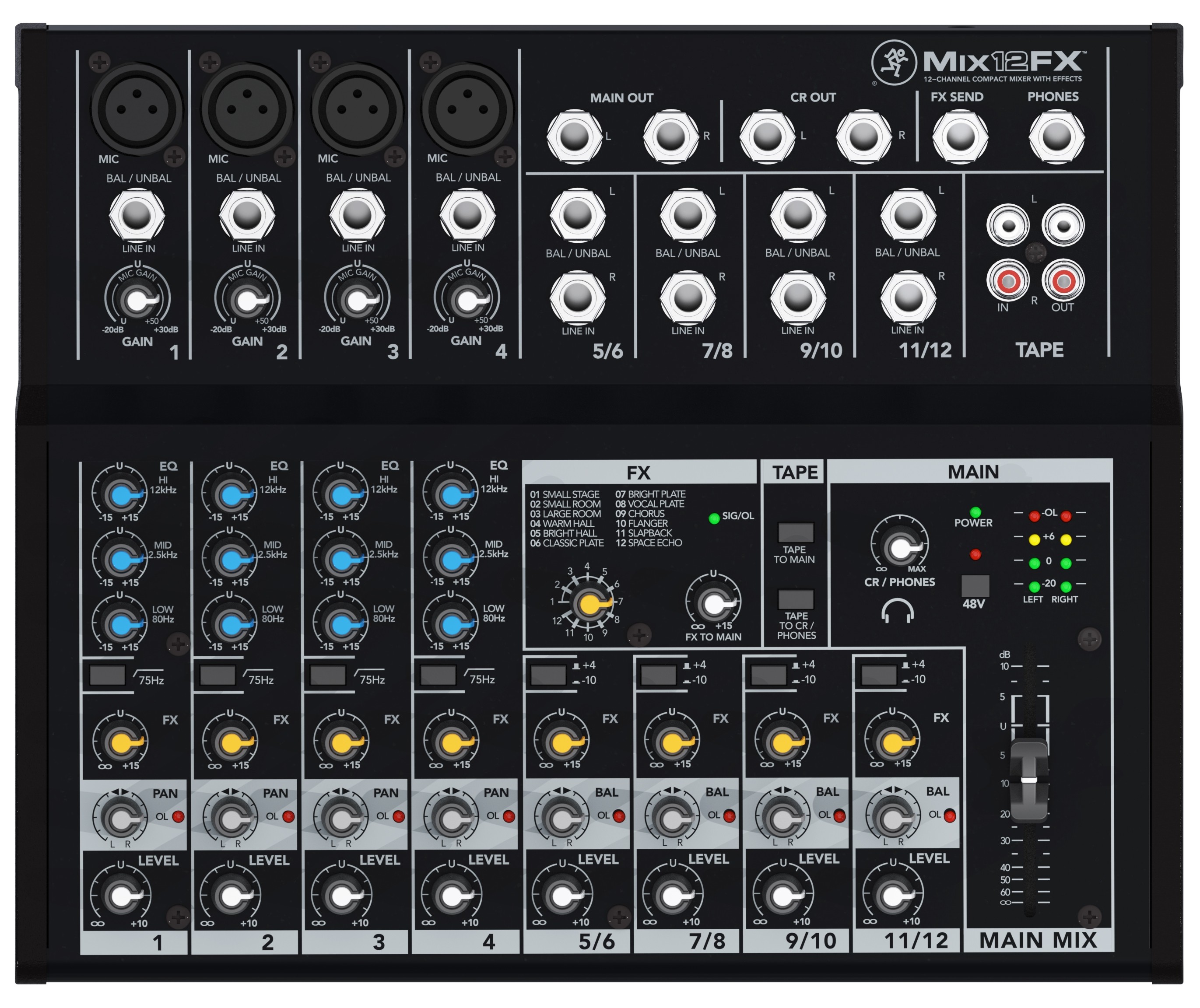 Mackie MIX12FX - 12-Channel Compact Mixer with Effects