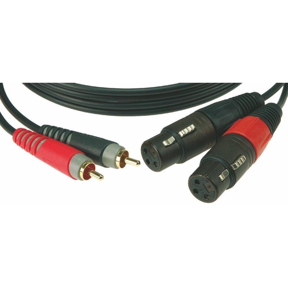 Klotz AT-CF0200 - 2xXLR hun-2xPh han (dual) 2 m