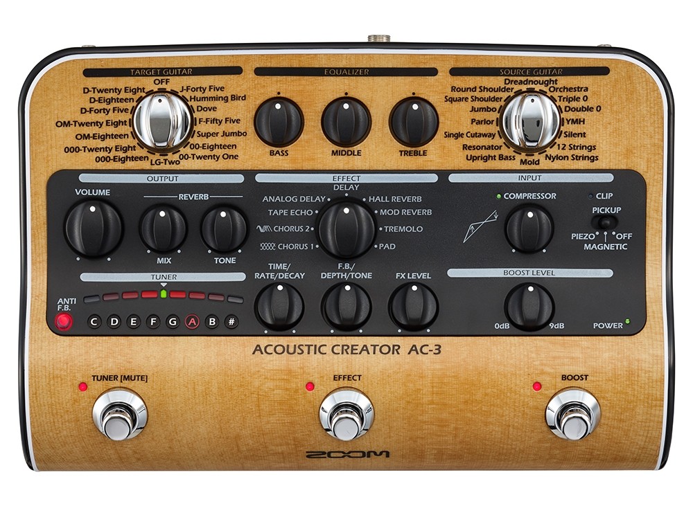 Zoom AC-3 Acoustic Creator - Effektpedal, gitarmodellering og DI-boks
