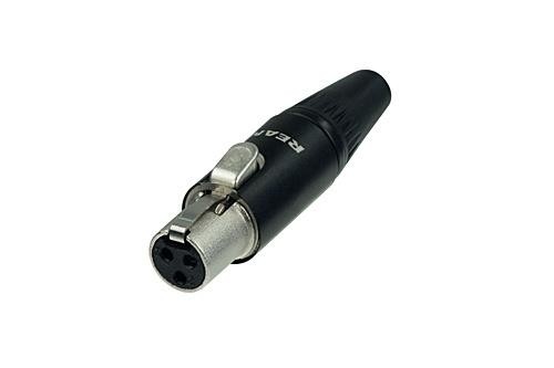 Neutrik REAN RT3FC-B Tiny XLR TA3F plugg hun sort