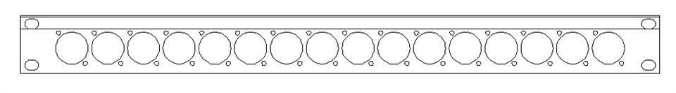 SMRT rackpanel 19" 1U 12D mod m/skruer