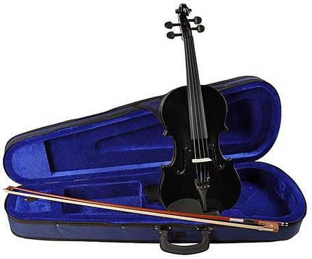 Leonardo LV-1534-BK - Sort prisgunstig 3/4-størrelse fiolin med kasse og bue