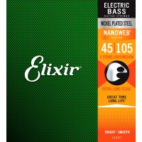 Elixir 14087 Nanoweb Bass Light/Medium Extra Long. 45-105