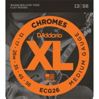 D'Addario ECG26 Chromes Flat Wound, Jazz Light, 13-56