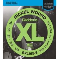 D'addario EXL165-5 Light/Long Scale basstrenger 045-135 5-strengs sett