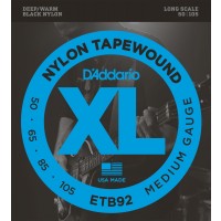 D'addario ETB92 - Medium/Long Scale 050-105 - Black Nylon Tapewound strengesett til el.bass