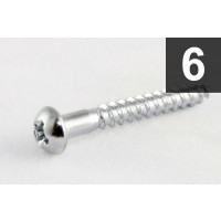 ALLPARTS GS-0013-010 Pack of 6 Chrome Tremolo Mounting Screws 