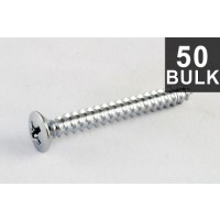 ALLPARTS GS-3005-B10 Bulk Pack of 50 Chrome Short Neck Plate Screws 
