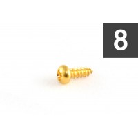 ALLPARTS GS-3206-002 Pack of 8 Gold Truss Rod Cover Screws 