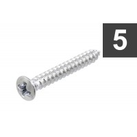 ALLPARTS GS-3364-010 Pack of 5 Chrome 1-Inch Bridge Mounting Screws 