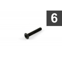 ALLPARTS GS-3379-003 Pack of 6 Black Long Tuner Button Screws 