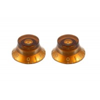 ALLPARTS PK-0140-022 Vintage Style Amber Bell Knobs 