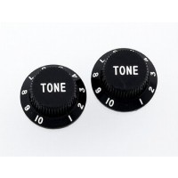 ALLPARTS PK-0153-023 Set of 2 Black Tone Knobs 
