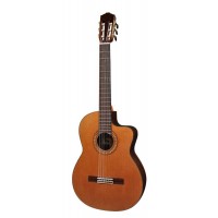 Salvador Cortez CC-62CE Solid Top Concert Series classic guitar, narrow/crossover neck, solid cedar top, cutaway, Fishman ISY-201, with dlx case