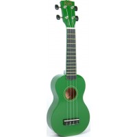 Korala UKS-30-GN soprano ukulele with guitar machine heads, with bag, green