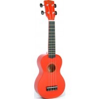 Korala UKS-30-RD soprano ukulele with guitar machine heads, with bag, red