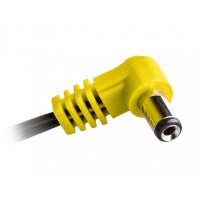 CIOKS Flex 3 - 5,5/2,5mm centre negative angled DC plug (yellow) 50cm
