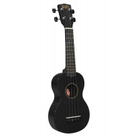 Korala UKS-30-BK soprano ukulele with guitar machine heads, with bag, black
