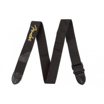 Fender Logo Straps - Black with Yellow Logo