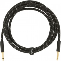 Fender Deluxe Series Instrument Cable, Black Tweed - 5.5m