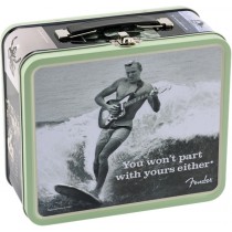 Fender Lunchbox med strengesett, strengesveiv, plekter og stemmemaskin