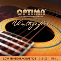 Optima VINTAGEFLEX ACOUSTICS Low Tension Light .012-.051 - Strengesett til akustisk gitar