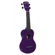Korala UKS-30-PU soprano ukulele, with guitar machine heads and bag, purple