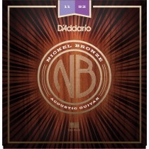 D'Addario NB1152. Nikkel Bronze Western Set 011-052, Custom Light.