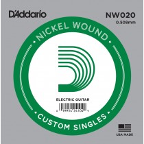 D'Addario Fretted NW020 XL Nickel Round Wound .020 Løs spunnet el.gitarstreng.